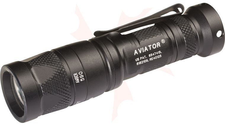 SureFire A2 LED Aviator Dual-Output Dual Spectrum LED Flashlight, Secondary Red LED, 250 Max Lumens