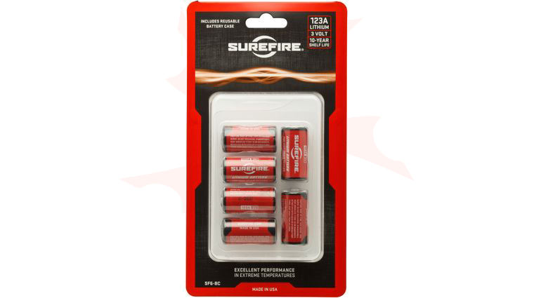 SureFire SF6-BC 6 Pack SureFire 123A Lithium Batteries