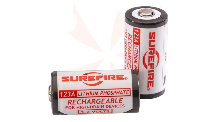 SureFire Rechargeable CR123A 3V Lithium Battery, 2-Pack