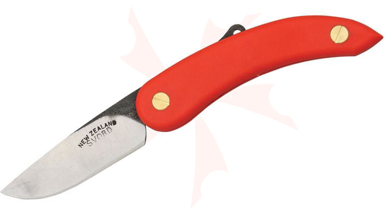 Svord Peasant Friction Folding Knife 3 inch Carbon Steel Blade, Red Polypropylene Handles