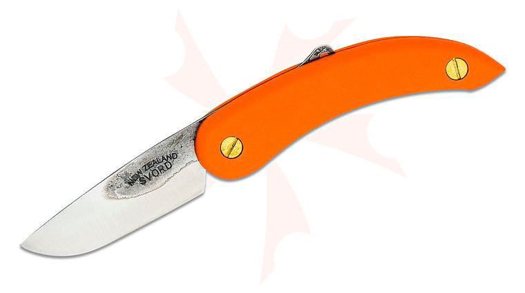 Svord Peasant Friction Folding Knife 3 inch Carbon Steel Blade, Orange Polypropylene Handles