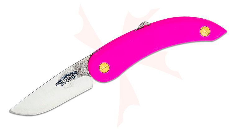 Svord Peasant Friction Folding Knife 3 inch Carbon Steel Blade, Pink Polypropylene Handles