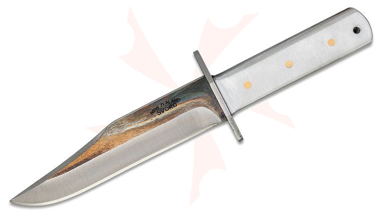 Svord Model 1945 Fixed 6-3/8 inch Carbon Steel Blade, Aluminum Handles, Leather Sheath