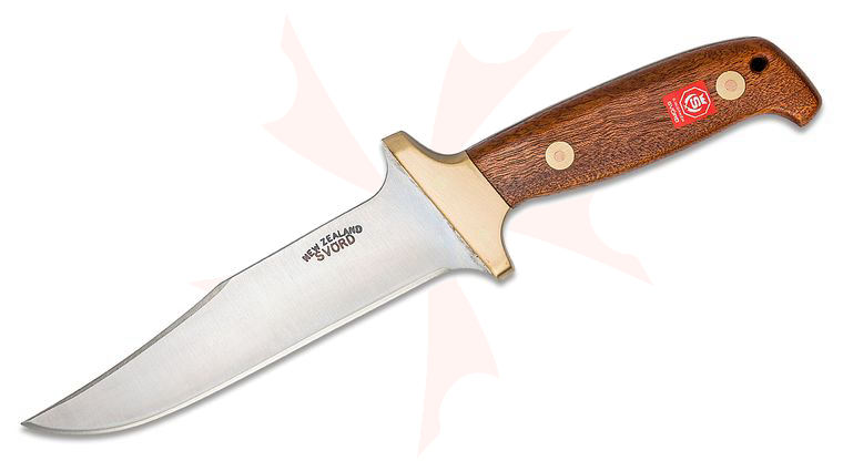 Svord 280B Bowie Knife 6-1/2 inch Carbon Steel Blade, Brown Hardwood Handles, Leather Sheath