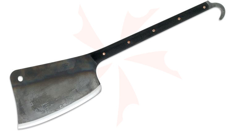 Svord Carcass Splitter 28.75 inch Overall, 11 inch Carbon Steel Blade, Matte Black Micarta Handle, Leather Sheath