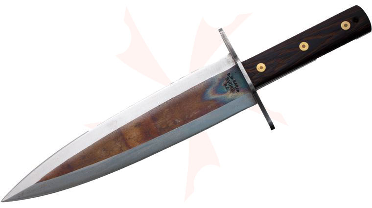 Svord HB Hog Beater 11-1/4 inch Double Edge Carbon Steel Blade, Wood Handles, Leather Sheath