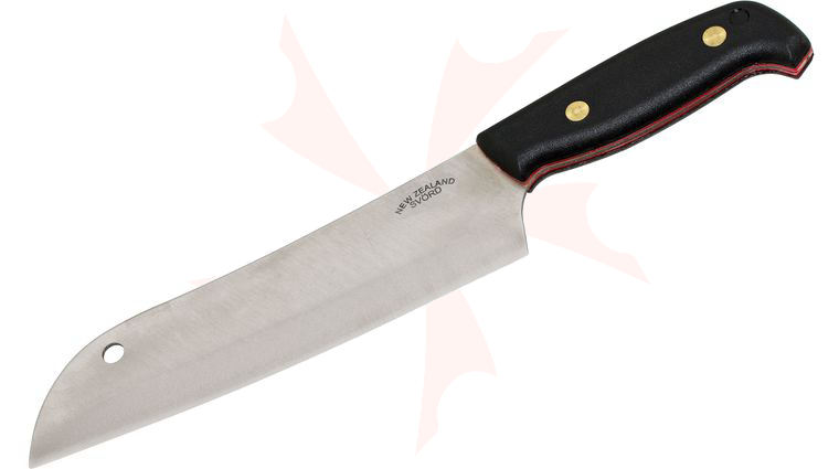 Svord Kiwi Santoku Knife 7-1/2 inch 12C27 Stainless Steel Blade, Black Polypropylene Handles