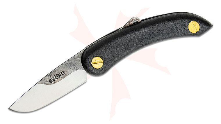 Svord PKM Peasant Mini Friction Folding Knife 2.5 inch Carbon Steel Blade, Black Zytel Handles