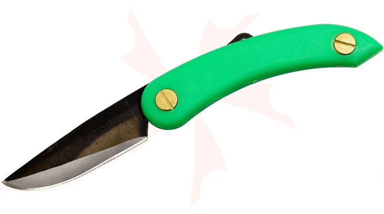 Svord PKM Peasant Mini Friction Folding Knife 2.5 inch Carbon Steel Blade, Green Zytel Handles