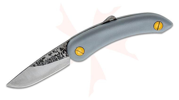 Svord PKM Peasant Mini Friction Folding Knife 2.5 inch Carbon Steel Blade, Gray Zytel Handles