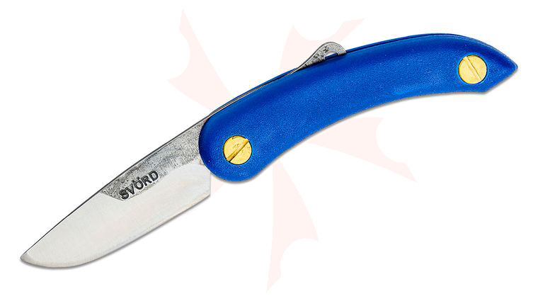Svord PKM Peasant Mini Friction Folding Knife 2.5 inch Carbon Steel Blade, Titanic Blue Zytel Handles