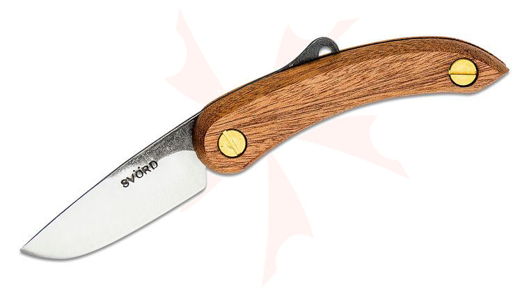 Svord PKM Peasant Mini Friction Folding Knife 2.5 inch Carbon Steel Blade, Brown Wood Handles