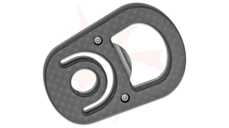 Nick Swan Custom Carbon Fiber/Orange Peel Titanium Pull Tab V2, Dark and Light Brown Leather Pouch Included