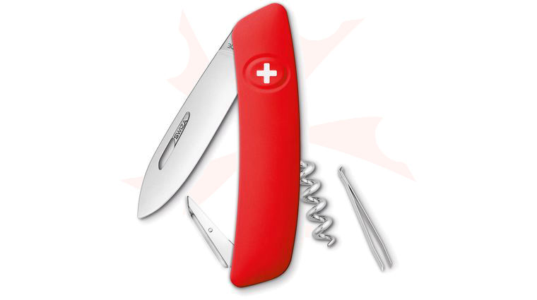 SWIZA D01 Swiss Pocket Knife Multi-Tool, Red, 2.95 inch Plain Blade