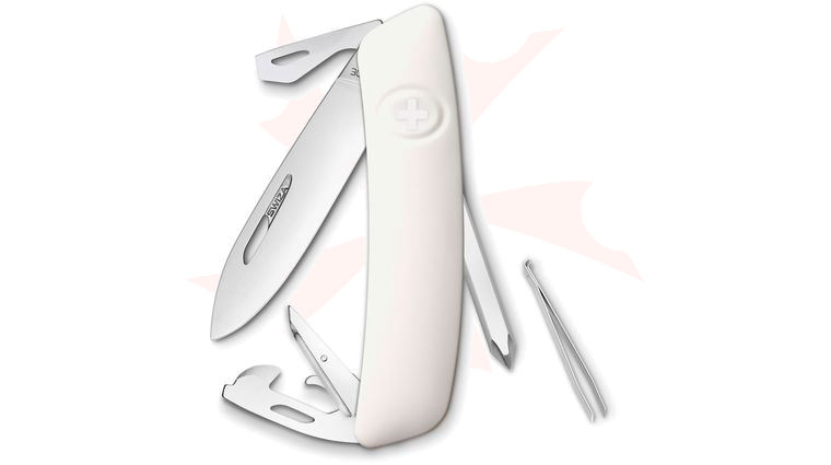 SWIZA D04 Swiss Pocket Knife Multi-Tool, White, 2.95 inch Plain Blade