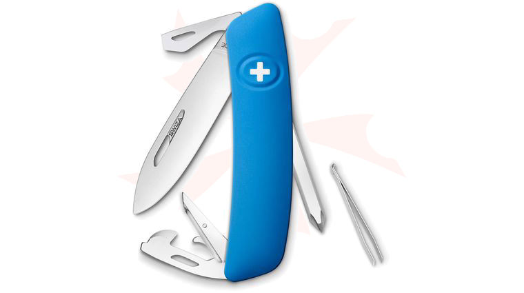 SWIZA D04 Swiss Pocket Knife Multi-Tool, Blue, 2.95 inch Plain Blade
