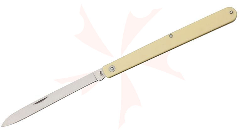 SZCO Harvest Fruit Knife Folding 4-5/8 inch Spear Point Blade, Alabaster Handles