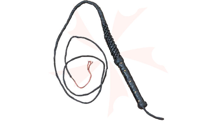 Black Leather Bullwhip 96 inch Overall - Good Quality Whip