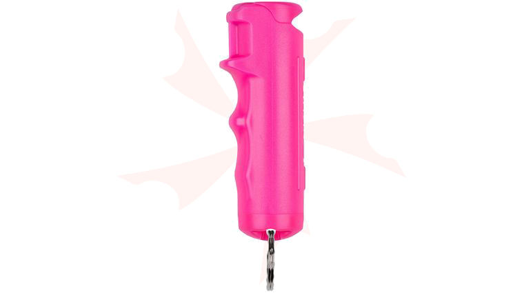 SABRE Flip Top Pepper Gel, Finger Grooves, Keyring, Pink (0.54 oz.)
