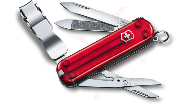 Victorinox Swiss Army NailClip 580 Multi-Tool, Translucent Ruby, 2.5 inch Closed