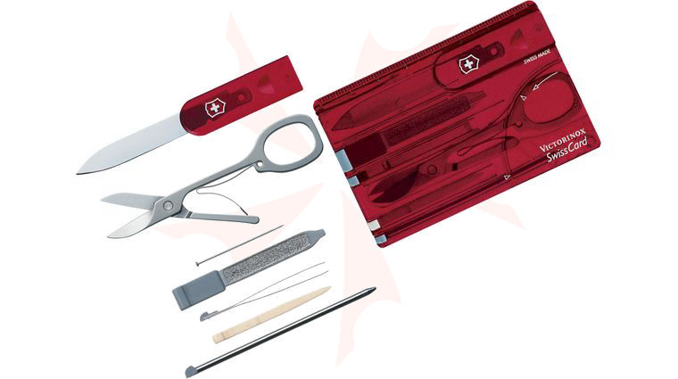 Victorinox Swiss Army SwissCard Multi-Tool, Translucent Ruby (Old Sku 53927)