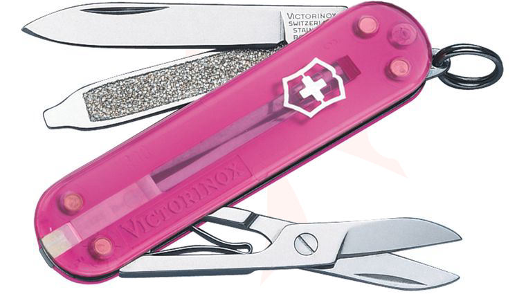 Victorinox Swiss Army Classic SD Multi-Tool, 2-1/4 inch Translucent Pink Handles (Old Sku 54005)