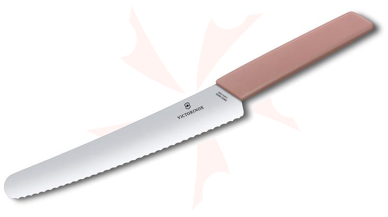 Victorinox Swiss Modern 9 inch Bread and Pastry Knife, Apricot Rose Polypropylene Handle