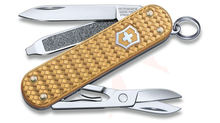 Victorinox Swiss Army Precious Alox Classic SD Multi-Tool, Brass Gold, 2.3 inch Closed
