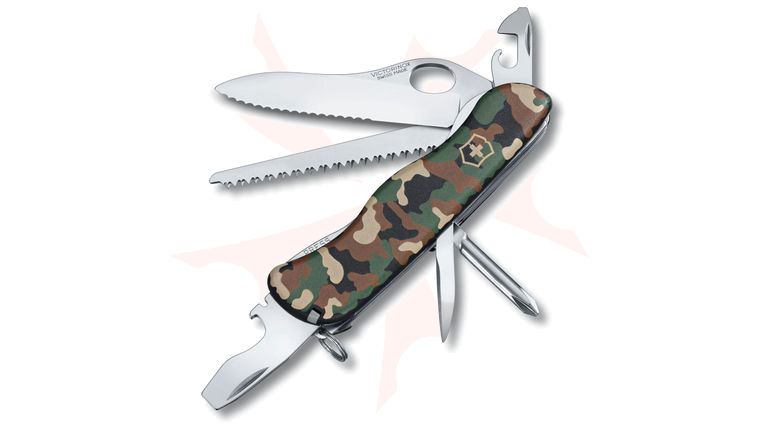 Victorinox Swiss Army One-Hand Trailfinder Serrated Multi-Tool, Camo, 4.4 inch Closed