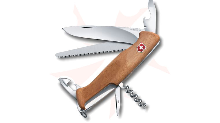 Victorinox Swiss Army RangerWood 55 Multi-Tool, Walnut Wood, 5.1 inch Closed