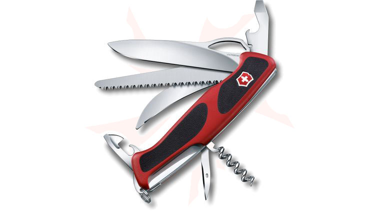 Victorinox Swiss Army RangerGrip 57 Hunter Multi-Tool 5-1/8 inch Red and Black Handles