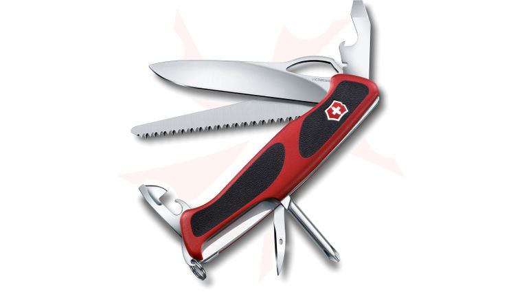 Victorinox Swiss Army RangerGrip 78 Multi-Tool 5-1/8 inch Red Handles with Black Rubber Inserts