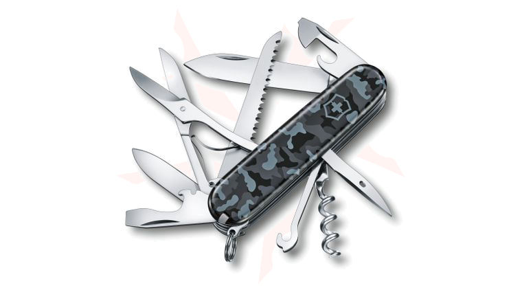 Victorinox Swiss Army Huntsman Multi-Tool, Navy Camouflage, 3.58 inch Closed