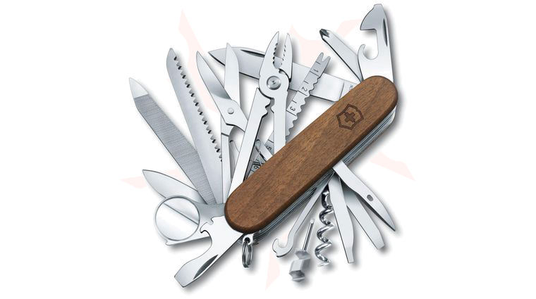 Victorinox Swiss Army SwissChamp Multi-Tool, Walnut Wood, 3.6 inch Closed