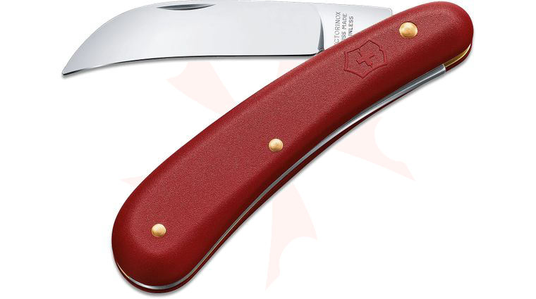 Victorinox Swiss Army Small Pruning Knife, Red Zytel Handle, 2.8 inch Blade