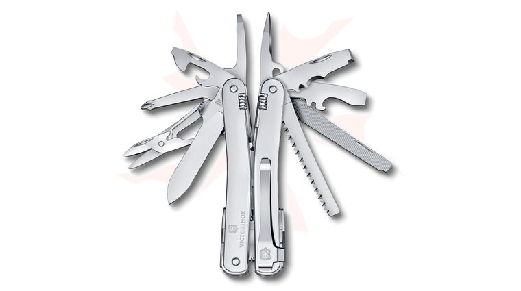 Victorinox Swiss Army SwissTool Spirit MX with Clip, 4.1 inch Closed, Silver