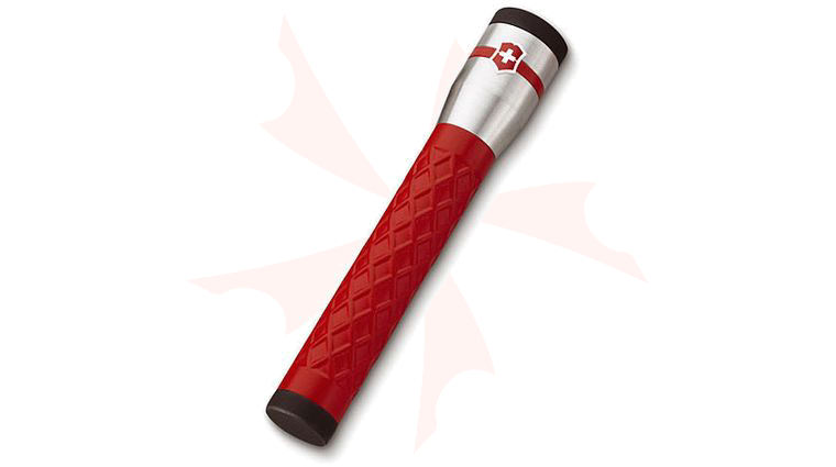 Swiss Army Victorinox Red Rubber Grip LED Flashlight uses 2 AA