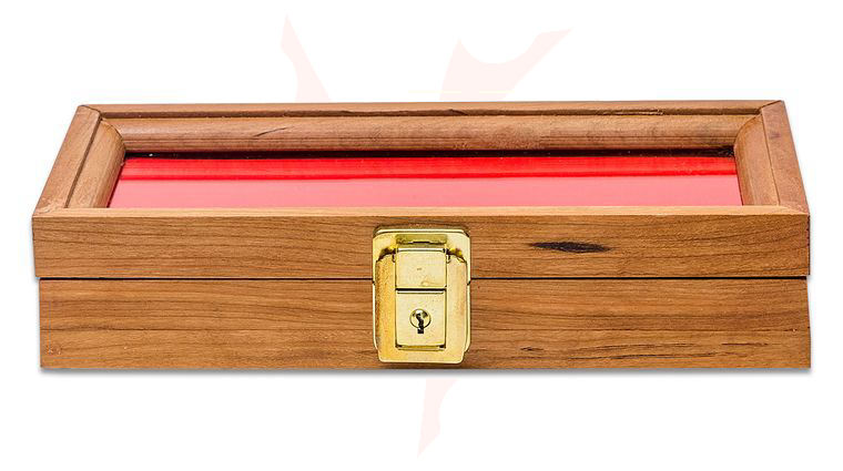 S&D Enterprises Cherry Wood Display Case 5 inch x 10 inch x 1.875 inch