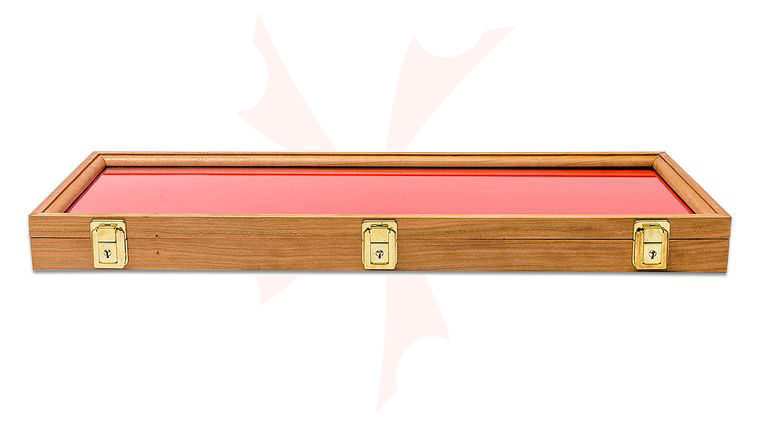 S&D Enterprises Cherry Wood Display Case 9 inch x 25 inch x 2 inch