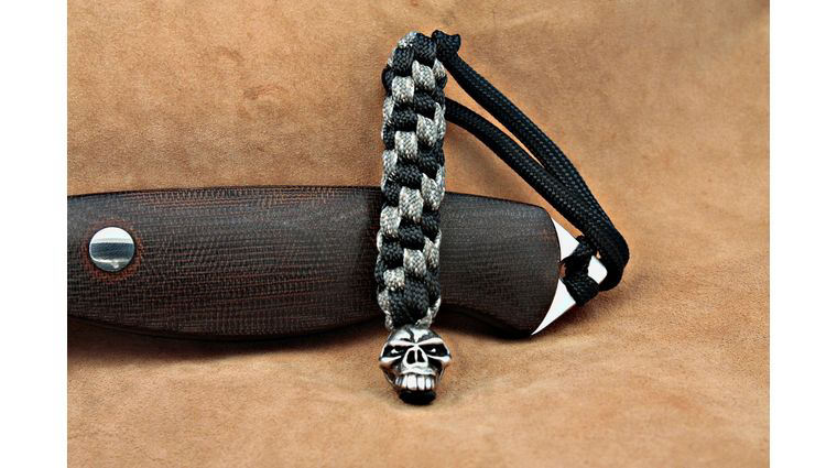 Schmuckatelli Pewter Emerson Skull Lanyard, Black/Camo