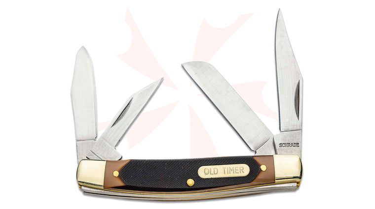 Schrade 44OT Old Timer Workmate Slipjoint Folding Knife 3.25 inch Closed, Sawcut Delrin Handles with Nickel Silver Bolsters