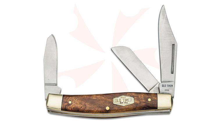 Schrade Old Timer 8OTW Custom Senior Slipjoint, 3.875 inch Closed, Desert Ironwood Handles with Nickel Silver Bolsters