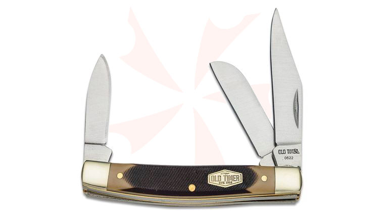Schrade 34OT Old Timer Middleman 3.3 inch Closed, Sawcut Delrin Handles with Nickel Silver Bolsters