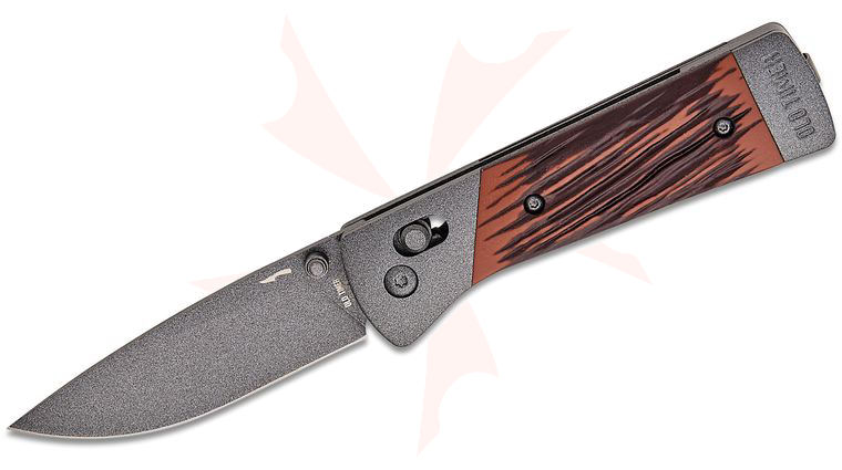 Schrade 132OTF Old Timer Frontier Series Pivot Lock Knife 3.1 inch 7Cr Gray Drop Point Blade, Luxewood Compostie Handles with Steel Bolsters