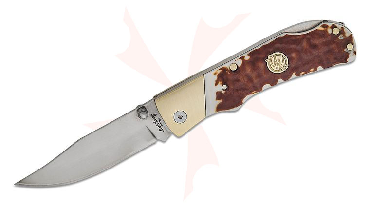Schrade Uncle Henry Next Gen 7UH Lockback Folding Knife 3 inch Polished Clip Point Blade, Staglon Handles
