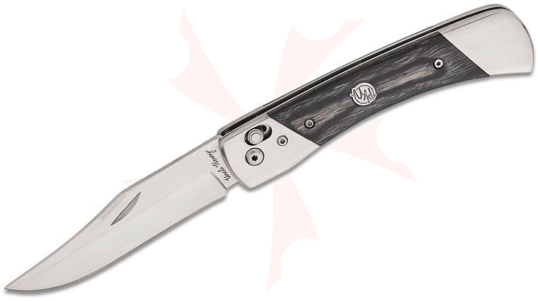 Schrade PLB7 Uncle Henry Bear Paw Crossbar Lock Folding Knife 3.75 inch Polished Clip Point Blade, Black Wood Laminate Handles with Stainless Bolsters