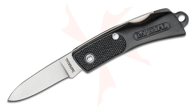 Schrade SCHSP1 Imperial Lightweight Folding Keychain Knife 1.65 inch Blade, Black Textured Plastic Handles