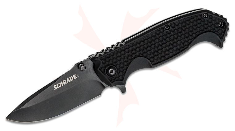 Schrade SCH001 Liner Lock Folding 3.3 inch Plain Drop Point Blade, Zytel Handles