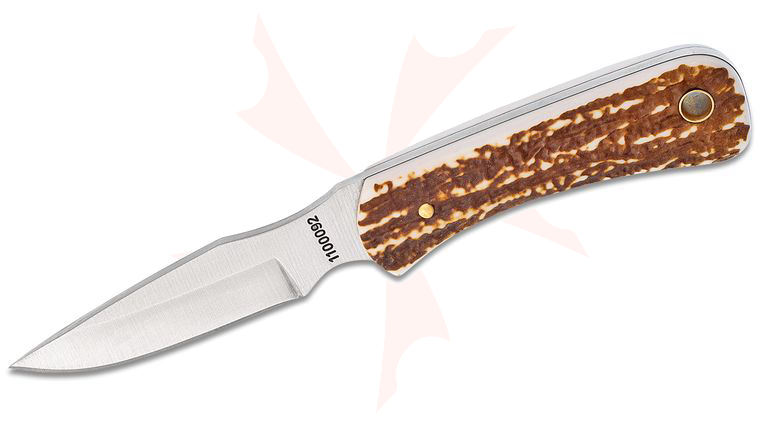 Schrade Uncle Henry 301UH Fixed Blade Knife 3.15 inch 7Cr17MoV Drop Point, Staglon Handles, Brown Leather Sheath