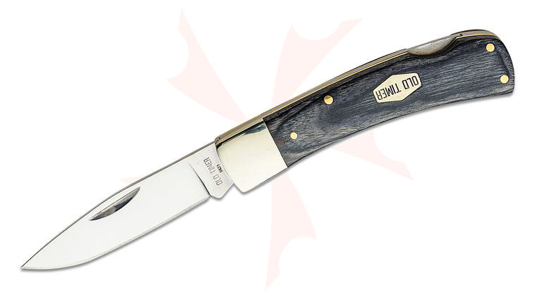 Schrade 5OTH Old Timer Heritage Series Bruin Folding Knife 2.8 inch D2 Satin Drop Point Blade, Laminate Wood Handles with Nickel Silver Bolsters